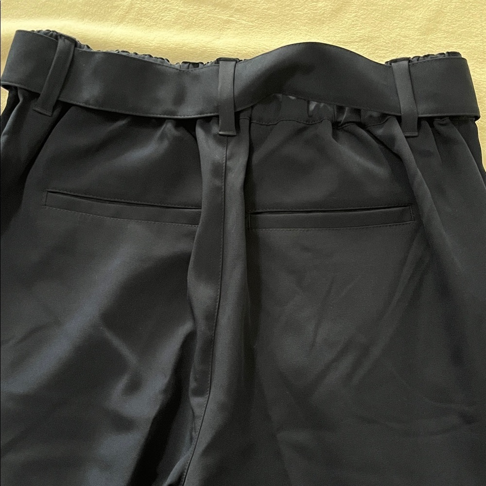 LOFT Navy Tie-Waist Trousers - Picture 8 of 10